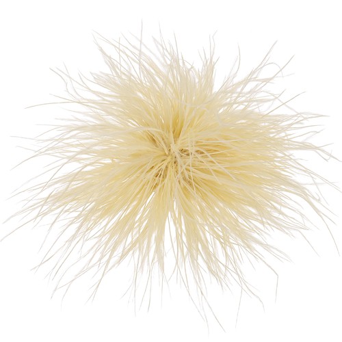 Feather Brooches for Women, Large Feather Flower Brooch, Light Yellow