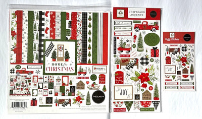 Carta Bella HOME FOR CHRISTMAS  12x12 Collection Pack, Chipboard, Puffy Stickers