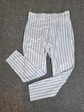 Rawlings 150 Jogger Fit Pinstripe Baseball Pants Adult M White Royal