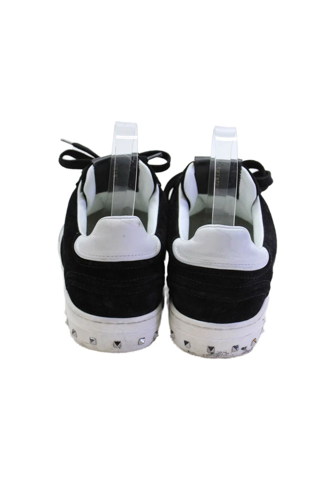 Valentino Garavani Mujer Gamuza Rockstud Zapatillas Atléticas Zapatos Negros Talla 8.5 Foto 3 de 4