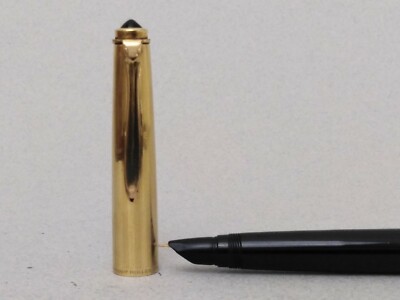PELIKAN P1 Rolled Gold Diamond Black Fountain Pen 14k Nib