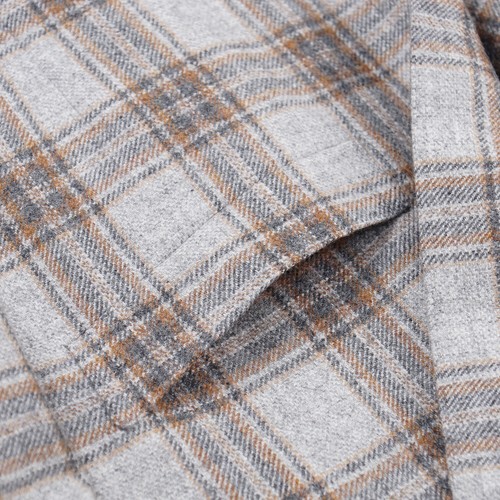 Kiton Gray and Camel Tan Check Soft Brushed Cashmere Sport Coat 40R (Eu 50) NWT - Picture 4 of 8