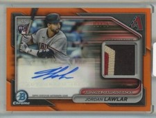 Jordan Lawlar 2024 Bowman Chrome  Autograph Relics Orange Refractor 02/25 RC