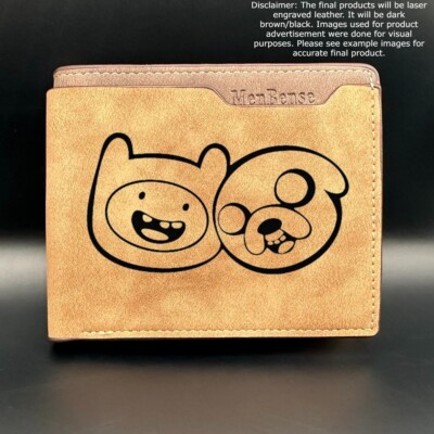 Custom FINN & JAKE Leather Bi Fold Wallet - Laser Engraved Wallet