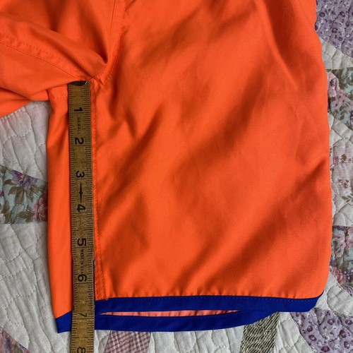 Lands End Boys Medium M 8 S Slim Swim Suit Trunks Shorts Orange Blue - Picture 3 of 10