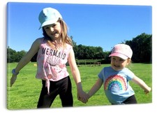 CANVAS PRINT PERSONALISED PHOTO HUGE 36x24in / 91x61cm / A0 SOLD PINE FRAME