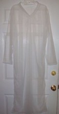 WHITE SHEER NYLON CAFTAN LOUNGE DRESS 42" Chest 55" Length* Men Women Medium