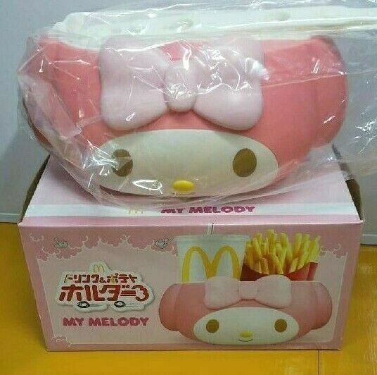 Sanrio My Melody McDonald's Japan Getränke- & Kartoffelhalter Korb in Box für...