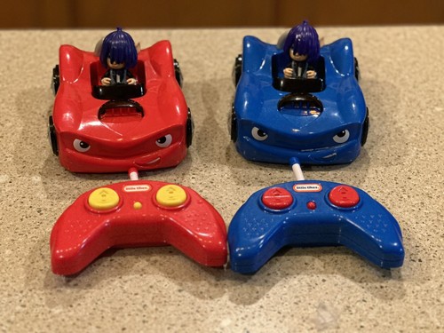 2 Little Tikes RC Bumper Cars ~Works Great W/O Original Drivers Red & Blue Cars - Picture 17 of 23