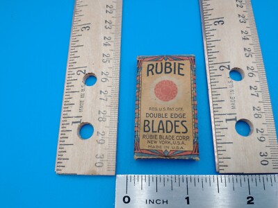 Vintage Rubie Blade Corp New York Razor Blade Box. *Box only RARE #Z627