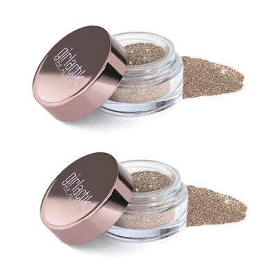 2X  Girlactik Sparkles loose eye shadow   Color White Gold  NIB