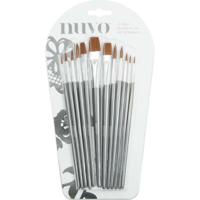 Nuvo NYLON PAINT BRUSHES 12pk - Tonic Studios