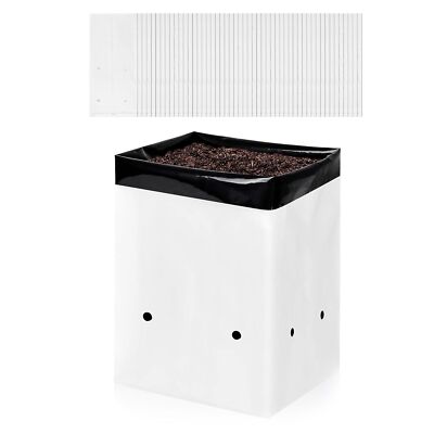 5 Gallon Grow Bag Black & White Panda Film Containers for Plant 50/100/150 Pack
