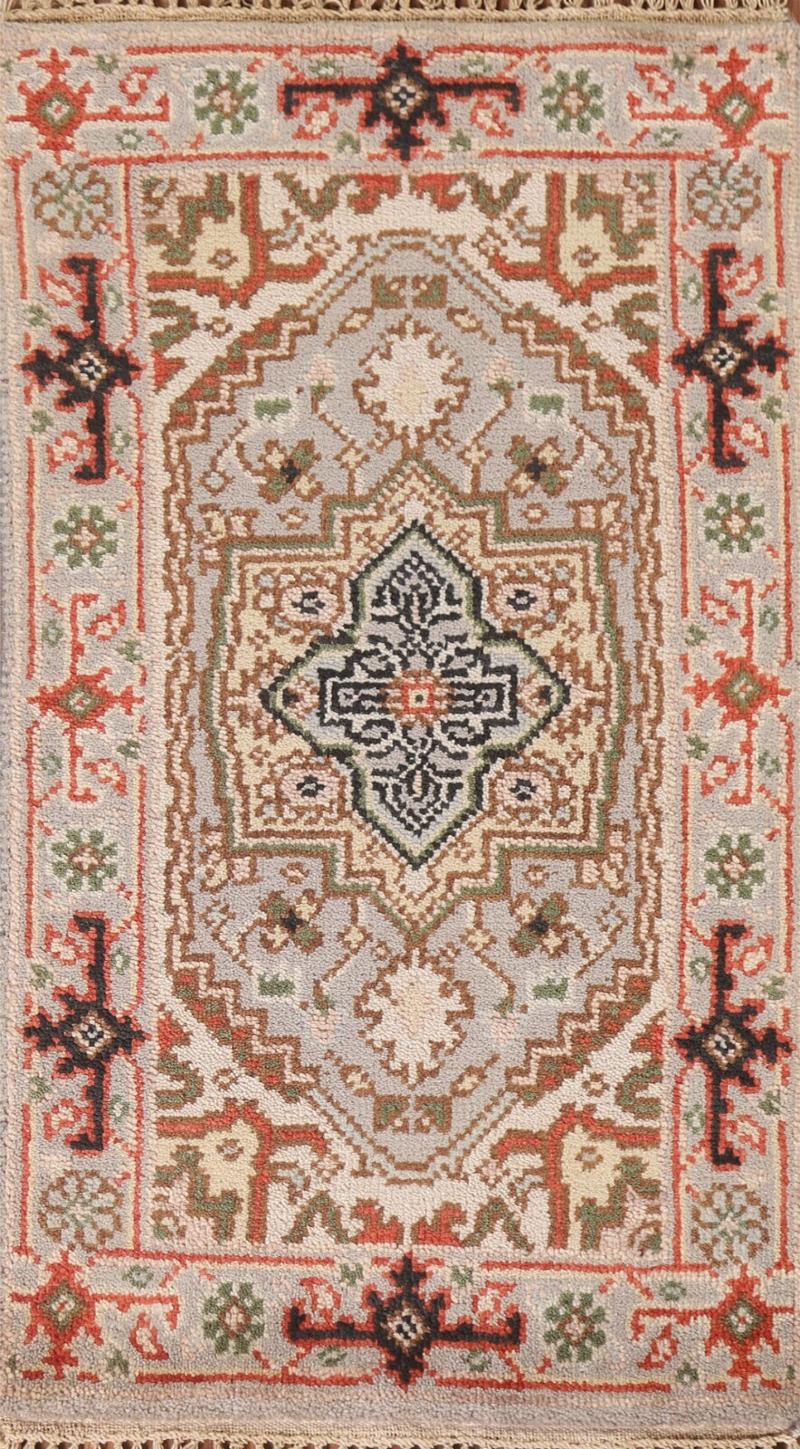 Small Serapi Rug Geometric Heriz Serapi Hand-knotted Oriental Small Rug 2'x3' Wool Foyer ...