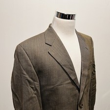 LRL Ralph Lauren 42L Sport Coat 100 Wool Gold Brown Plaid Two Button Vented