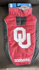 Pets First NCAA Puffer Vest for Dogs OKLAHOMA SOONERS