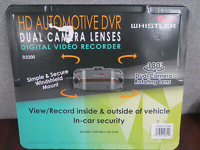WHISTLER AUTOMOTIVE DIGITAL VIDEO RECORDER D2200 Dual Lens Dash Camera 16GB SD C10 WHISTLER AUTOMOTIVE DIGITAL VIDEO RECORDER D2200 Dual Lens Dash Camera 16GB SD C10