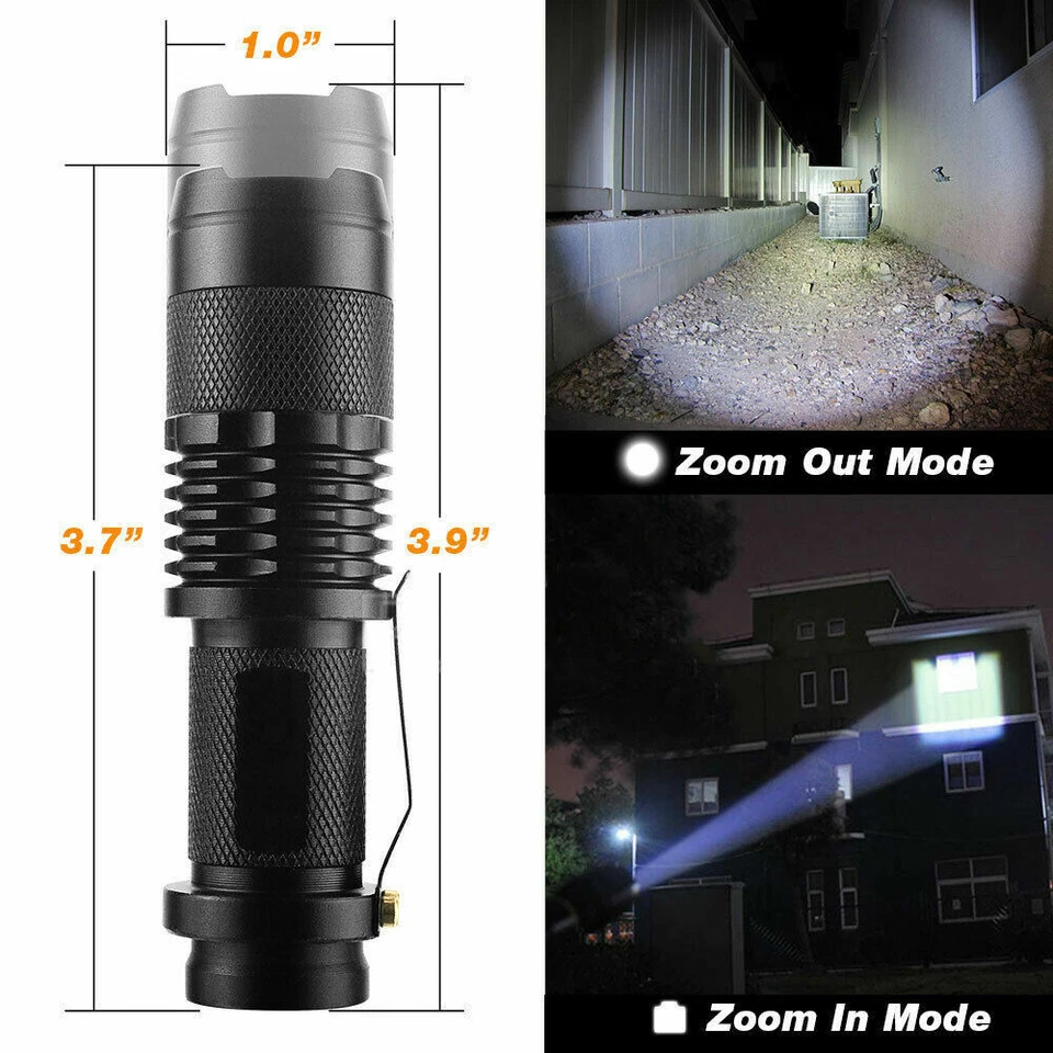 Lanterna tática LED grau militar pequena luz portátil super brilhante - Imagem 2 de 4