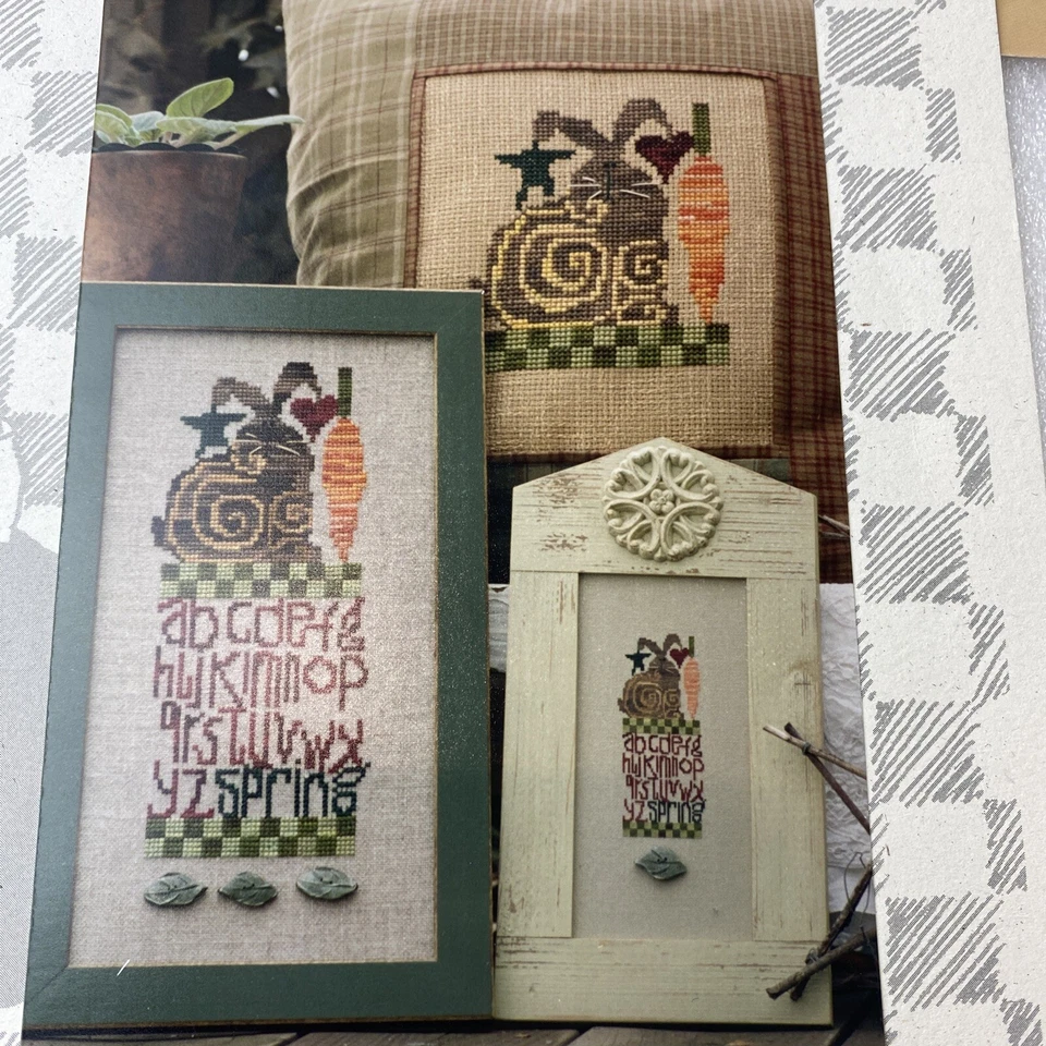 Muestreador de primavera Arcos Letreros Conejitos Pollos Bent Creek & Sisters Punto de cruz x3 Foto 3 de 4