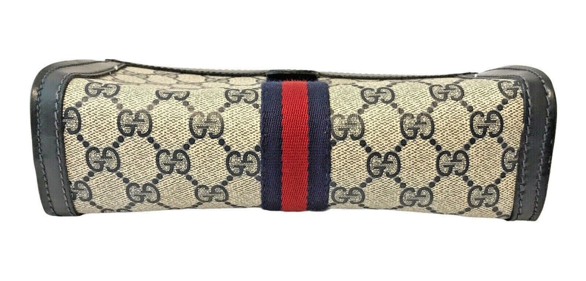 Authentic Vintage Gucci Sherry Line Clutch Bag GG Supreme Canvas