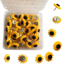 40Pcs Sunflower Push Pins Sunflower Thumb Tacks Decorative Flower Cork Board Tac