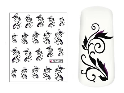 MARKENLOS Nail Art Sticker Ornamente BLE1833 Water Decals Nagelsticker Nägel Nageldesign