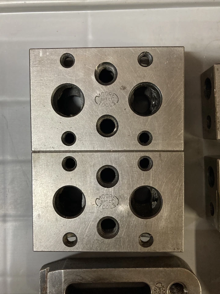 Moore 1-2-3 bloques paralelos, 4 Moore 1-1/2"x 1-1/4"x7/8" bloques abrazaderas de sujeción Foto 2 de 4