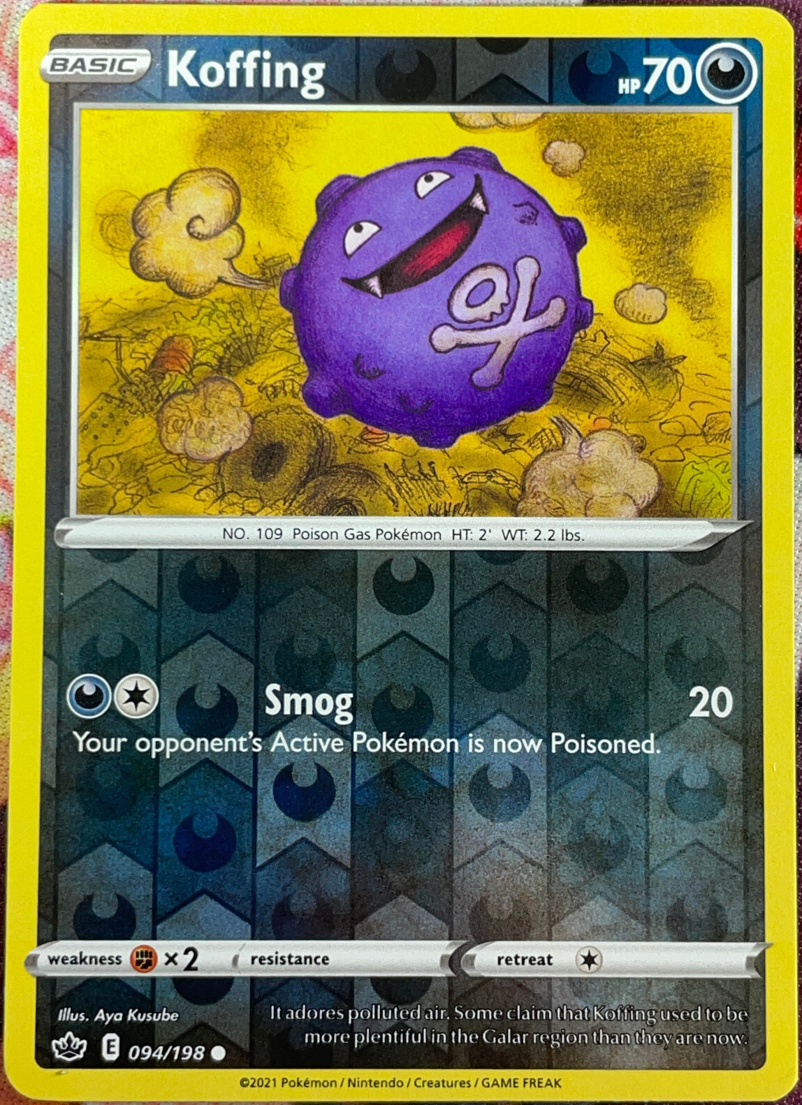 Koffing Reverse Holo - 094/198 - Chilling Reign Pokemon 2021