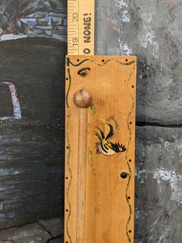 Pájaro carpintero Artículos de madera Gallo Japón Años 50 Porta llaves Porta toallas Pollo Gallina 18" - Imagen 9 de 11