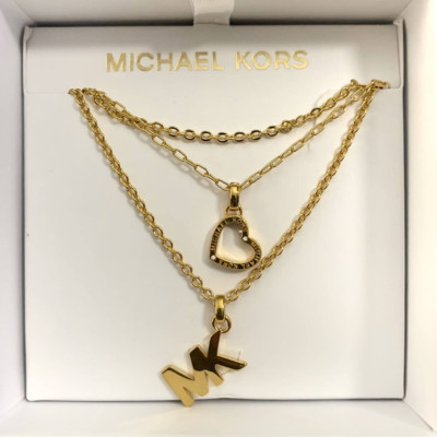 NIB - Michael Kors Gold Tone Triple Layer Necklace