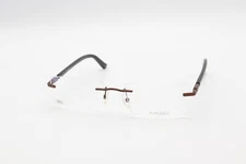 AIRLOCK TRIUMPH 202 210 Satin Brown/Havana 54-19-140 Rimless Eyeglass Frame O872