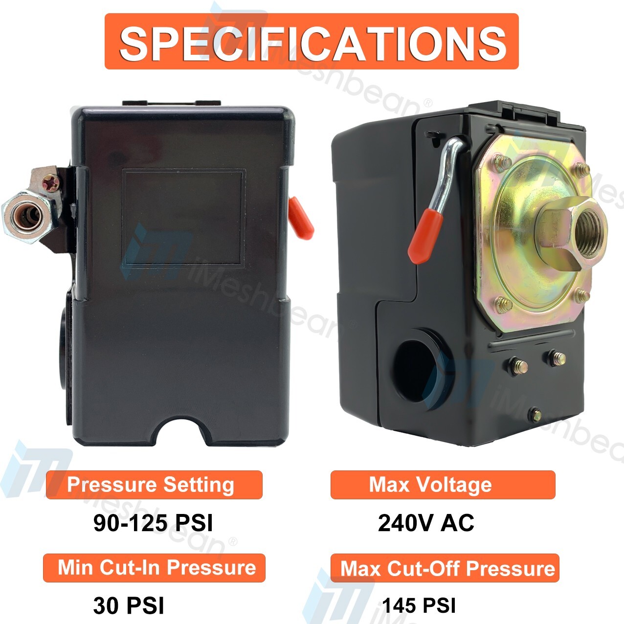 table manner & Images High Quality Grahic Pressure Switch Valve for Air Compressor 90-125psi Single Port HEAVY ...