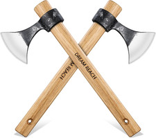 2PCS Beil Axt Set Geschmiedete Camping Handbeil Outdoor Survival Viking Holzgrif