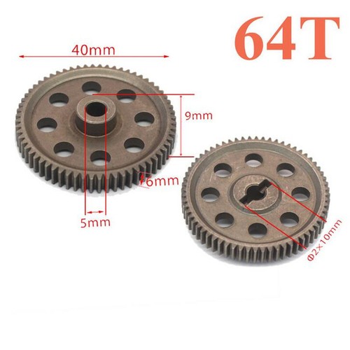 1/10 Durable Metal Spur Differential Gear 64T Motor Pinion Cogs For HSP RC Car - Picture 11 of 12