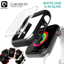 Bumper Hard Case Glass Screen Protector For Apple Watch Series 7/8 41/45 iWatch