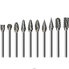 10PCS Rotary Burrs Tungsten Carbide Metal Steel Burr Drill Bits for Dremel Tool