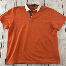 Polo Ralph Lauren Short Sleeve Button Front Polo Shirt Men's XL Orange