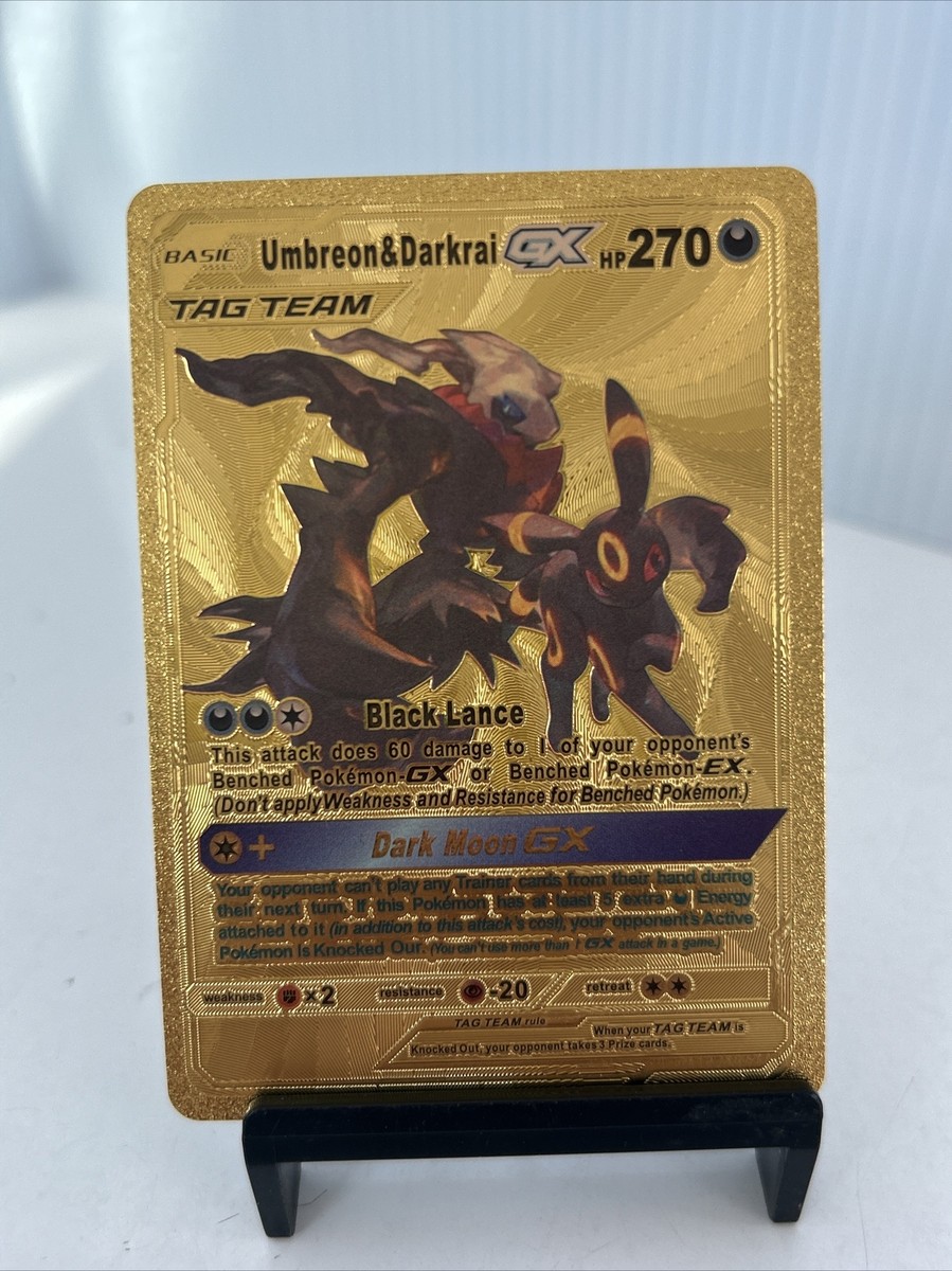 2020 UMBREON & DARKRAI BLACK LANCE DARK MOON GX GOLD CARD | eBay