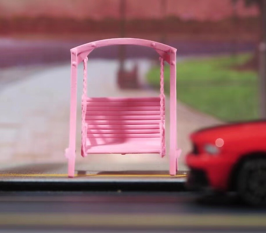 D‘sModelingWorks!co.  ZD 1:64 Painted Figure Model Miniature Diorama Sand Pink Swing
