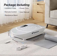MERACH White Vibration Plate Exercise Machine Whole Body Fitness Platform