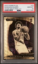 2022 Panini Flux Shaedon Sharpe Titan Gold Vinyl #13