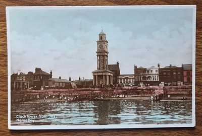 Uhrturm vom Meer, Herneer Bucht 1932 Postkarte