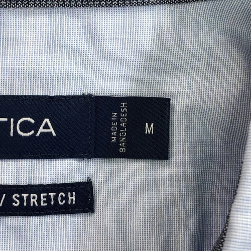 NEW Nautica Shirt Mens Medium Blue Long Sleeve Button Up Classic Fit Stretch image 13