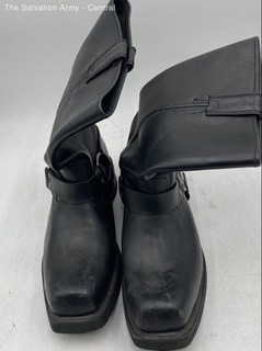 Harley Davidson Mens Black Leather Pull On Mid Calf Biker Boots Size 10.5