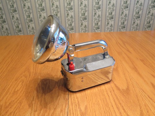 Vintage Teledyne Big Beam VIP Model Chrome Flashlight Lantern ~ SHINY!