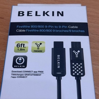 Belkin Firewire Kabel 9/9 Pin Stecker Anschlusskabel 800 Mbps 1,8 m Schwarz