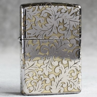 Zippo Feuerzeug 167 Armor Asia Custom / Arabesque Two-tone Full Sides Gravur Neu