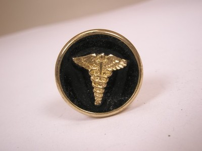 Caduceus Symbol Medical SINGLE Vintage Cuff Link replace lost/broken zs44