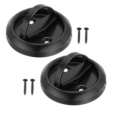 2Pcs Stainless Steel Recessed Door Handle Round Flush Pull Embedded Hidden Black