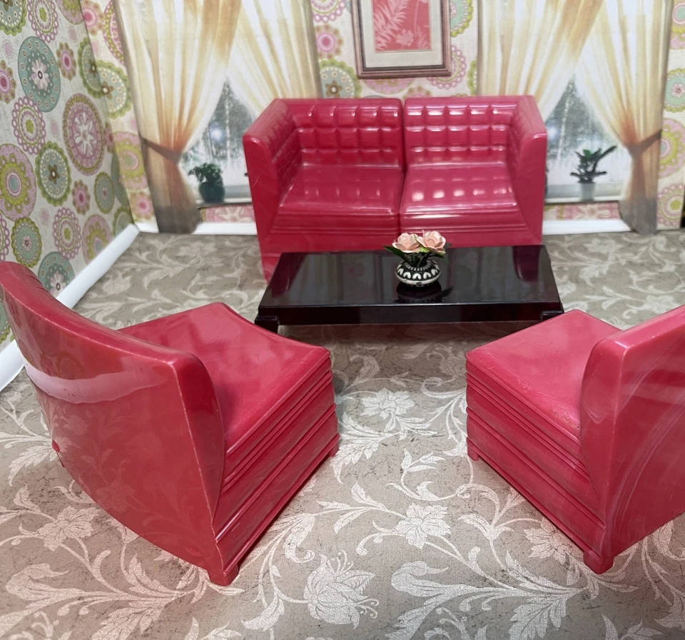 Ideal Young Decorator 部分 SOFA 复古娃娃屋家具塑料 1: 10 — 第 4/4 张图片